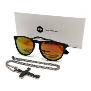 New Classic Style Sunglasses with Cross Pendant